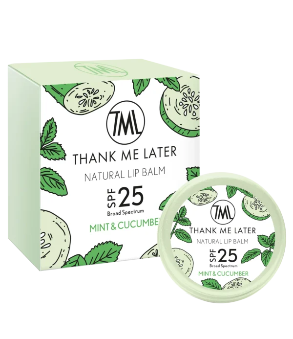 LIPBALMproductfoto_cucumber THANK ME LATER - Munt & Komkommer Lippenbalsem SPF25